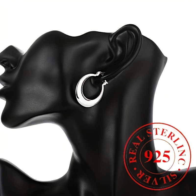 925 Sterling Silver Hoop Earrings for Women Circle Ear Jewelry